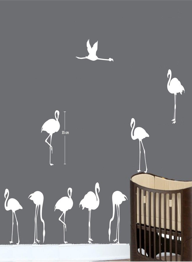 Asmi Collections White Flamingo Swan Birds Wall Stickers - Image 2