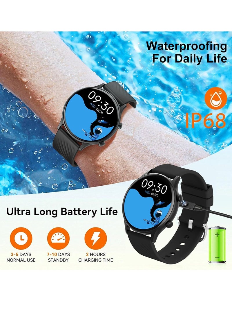 PEJE ZW04 Smart Watch,1.39" HD Display,Muslim Prayer Alerts, SpO2/Heart Rate/Sleep Monitor,120+ Sports Modes, IP68 Waterproof,Bluetooth Calling + Extra Strap - Compatible with iOS & Android (Silver) - Image 3