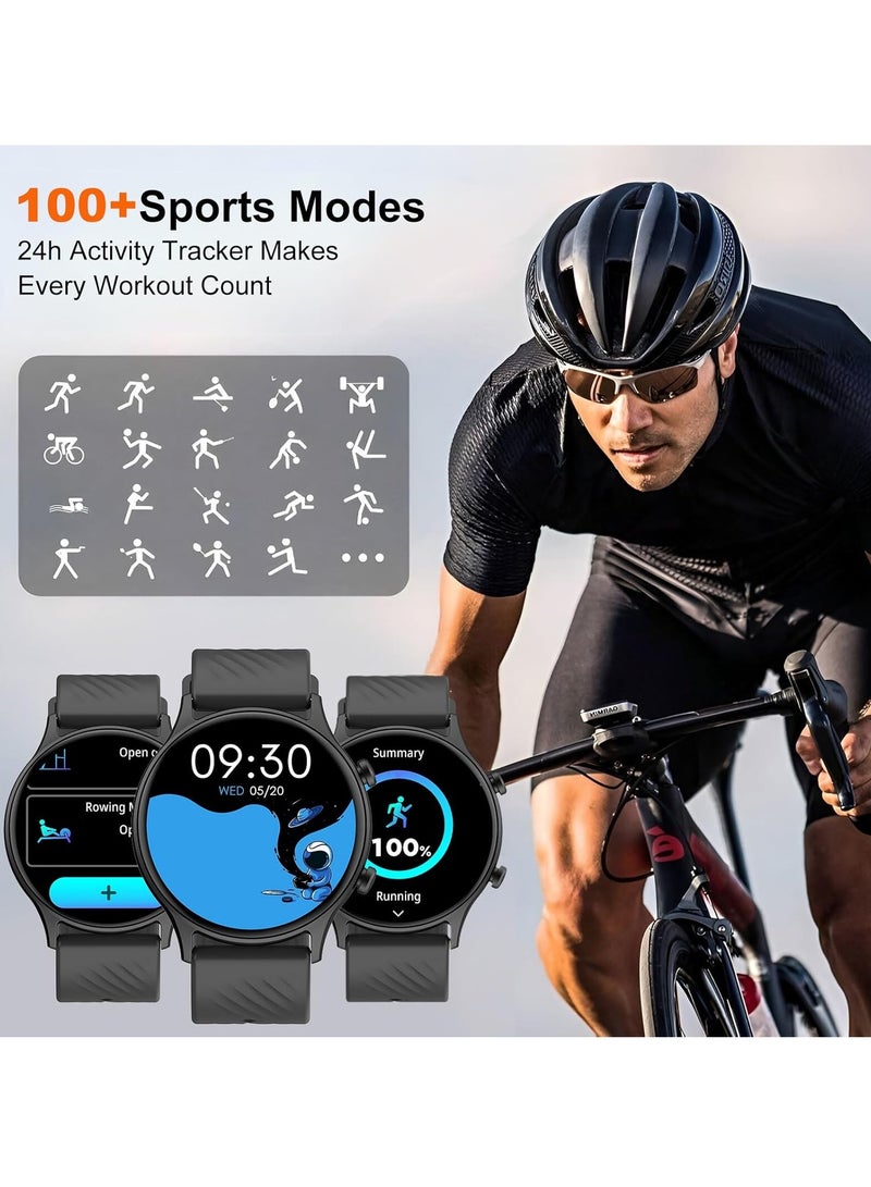 PEJE ZW04 Smart Watch,1.39" HD Display,Muslim Prayer Alerts, SpO2/Heart Rate/Sleep Monitor,120+ Sports Modes, IP68 Waterproof,Bluetooth Calling + Extra Strap - Compatible with iOS & Android (Silver) - Image 5