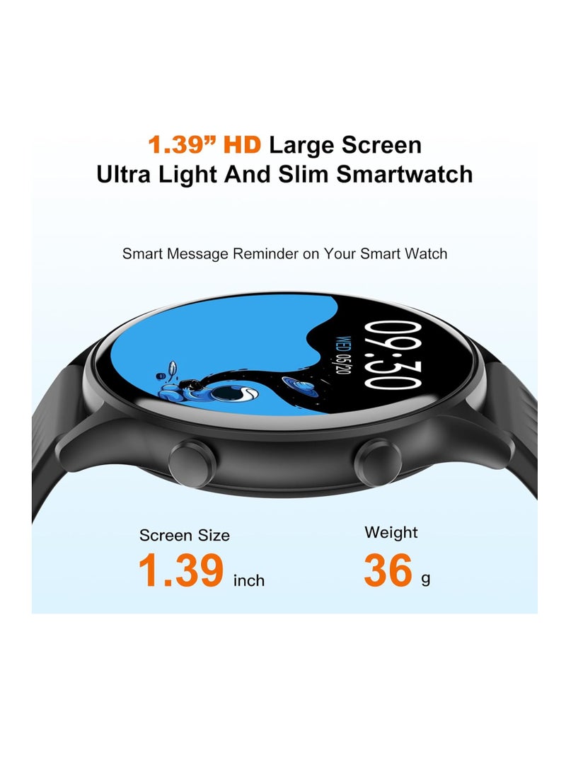 PEJE ZW04 Smart Watch,1.39" HD Display,Muslim Prayer Alerts, SpO2/Heart Rate/Sleep Monitor,120+ Sports Modes, IP68 Waterproof,Bluetooth Calling + Extra Strap - Compatible with iOS & Android (Silver) - Image 2