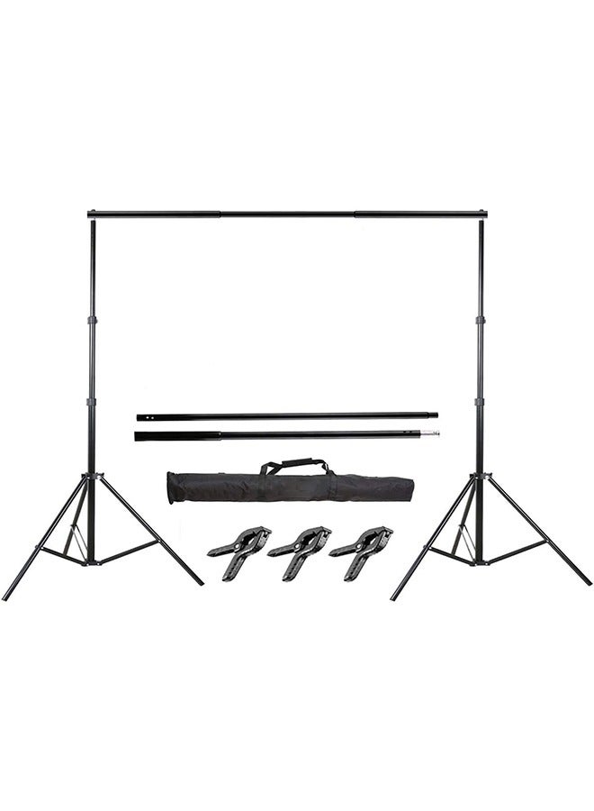 Photo Video Studio Adjustable Background Stand Backdrop Support System Kit with Photography Background Holder Carry Bag - Image 1