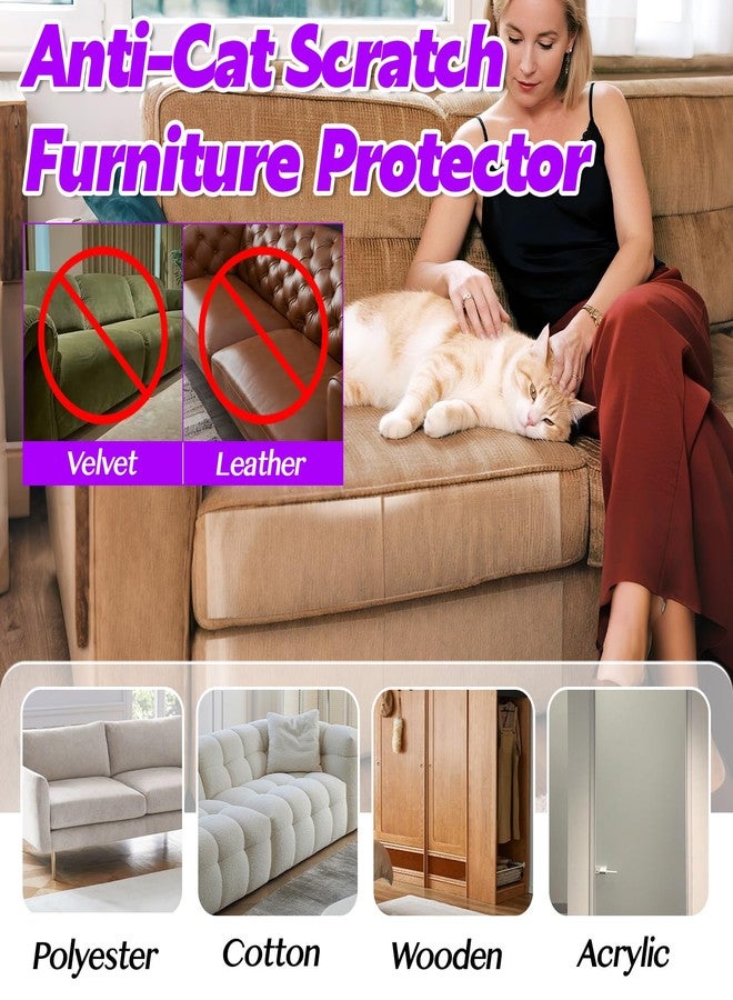 RAINFLOW Cat Scratch Furniture Protector - 12PCS Couch Protector from Cat Claws Transparent Couch Corner Protectors for Cats Heavy-Duty Self-Adhesive Tape No-Residue Easy to Apply 2 Size - Image 3