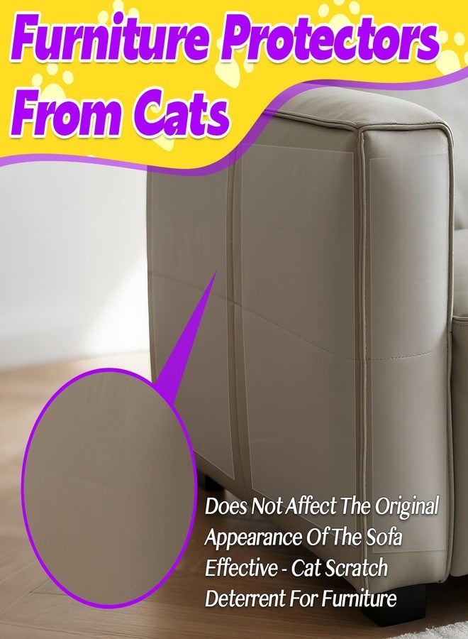 RAINFLOW Cat Scratch Furniture Protector - 12PCS Couch Protector from Cat Claws Transparent Couch Corner Protectors for Cats Heavy-Duty Self-Adhesive Tape No-Residue Easy to Apply 2 Size - Image 5