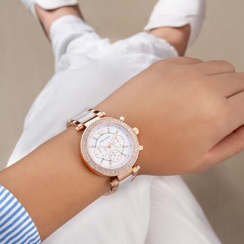 Joker & Witch 40mm White Dial 18mm White Metal Alloy Strap Watch for Women - Image 3