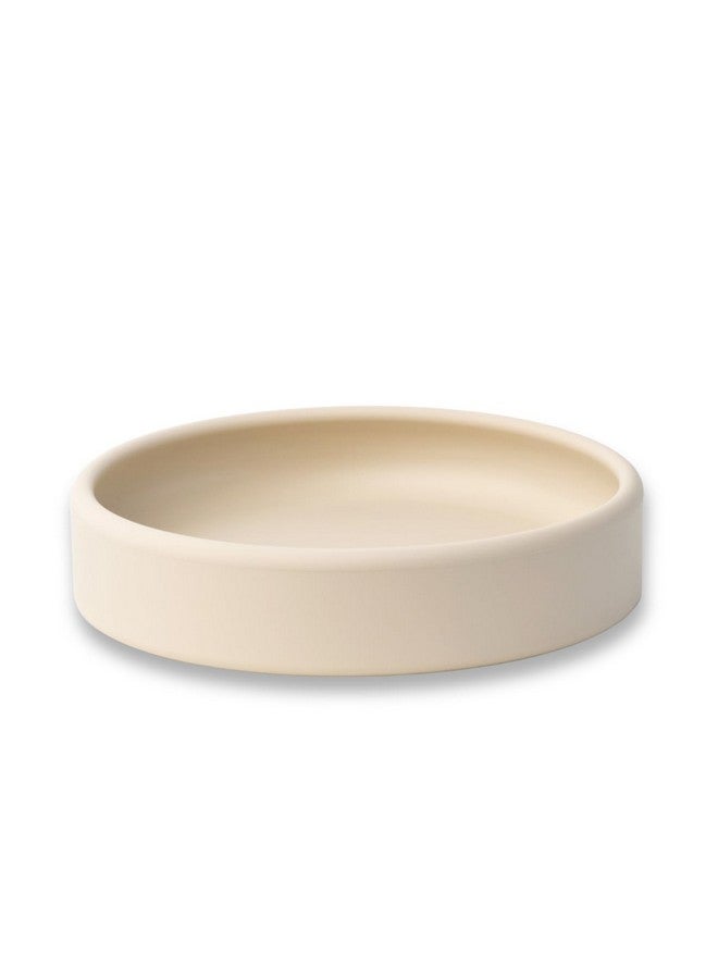 APLAINR Solid Plate, Weighted Baby Toddler Plate, Silicone Plates for Baby, No-Division Kid Plates, Microwave & Dishwasher Safe Silicone Plate for Toddlers, No BPA, Oat Cream - Image 1