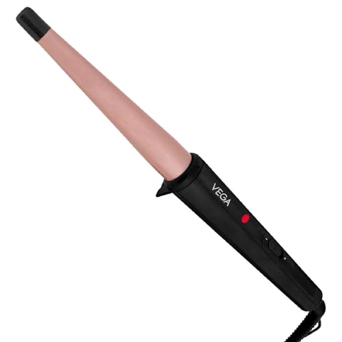 VEGA I-Curl Hair Curler For Women With Ceramic Coated 0.5 Inch-1 Inch Barrel, Quick Heatup Technology,LED Indicator, Fast Heat Up, Long-Lasting Curls, Suitable For All Hair Types, (Vhch-05), Black - Image 1