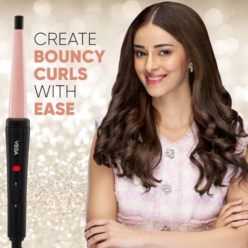VEGA I-Curl Hair Curler For Women With Ceramic Coated 0.5 Inch-1 Inch Barrel, Quick Heatup Technology,LED Indicator, Fast Heat Up, Long-Lasting Curls, Suitable For All Hair Types, (Vhch-05), Black - Image 2