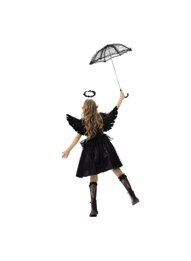 Loquat Kids Costume Family Matching Angel Devil Vampire Dress Witch Jazz Dance Outfit for Children - Image 3