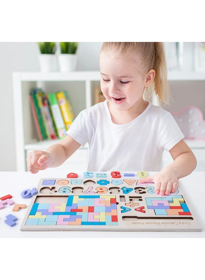 Clicko Wooden Tetris shapes Numbers board, Magnetic letters, magnet play, early educational toys, learning - Image 1