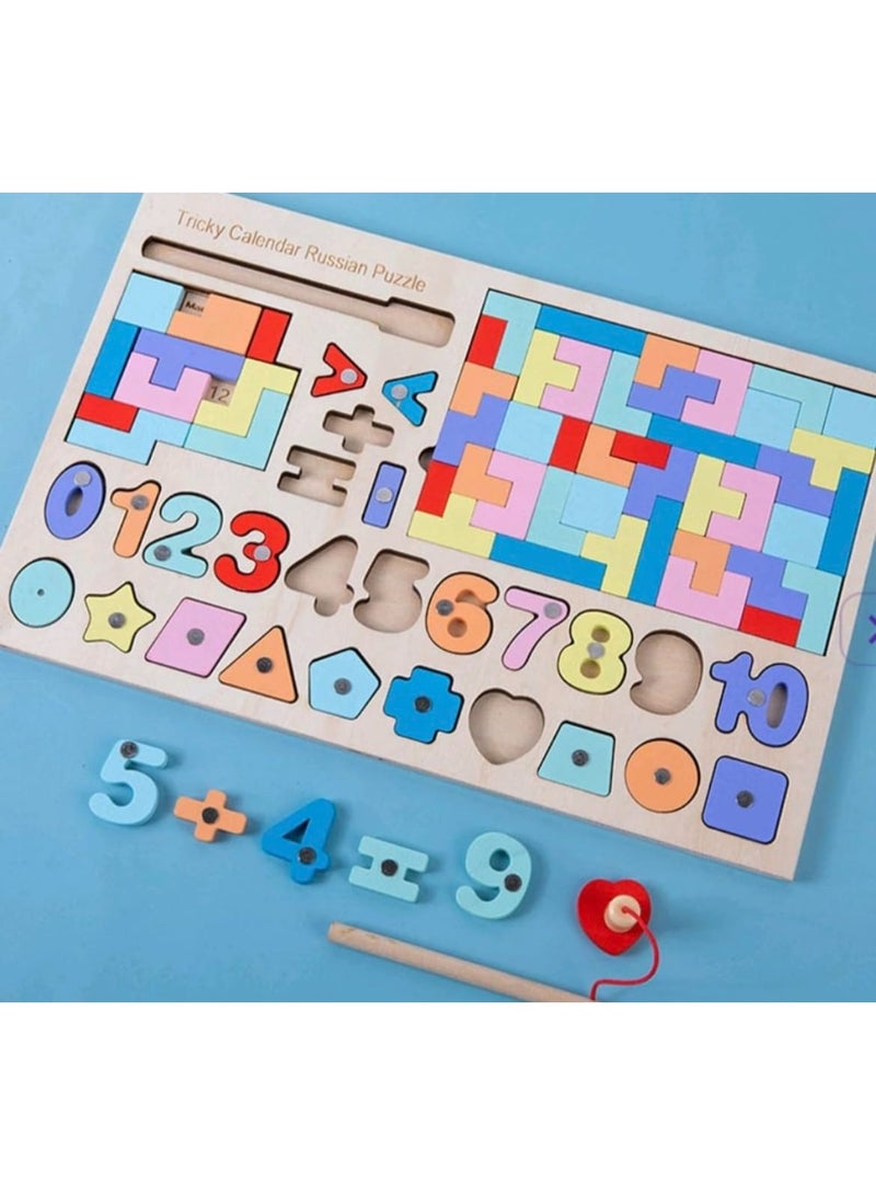 Clicko Wooden Tetris shapes Numbers board, Magnetic letters, magnet play, early educational toys, learning - Image 3