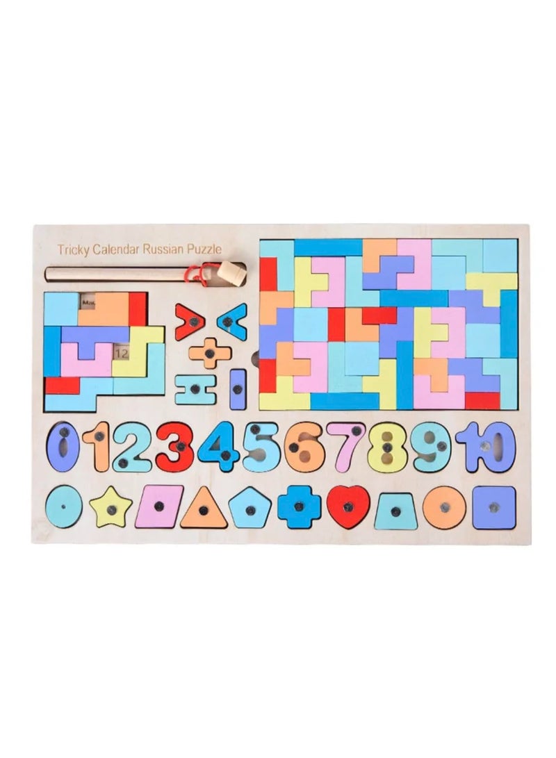 Clicko Wooden Tetris shapes Numbers board, Magnetic letters, magnet play, early educational toys, learning - Image 4