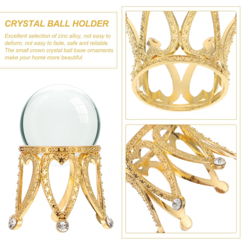 2pcs Zinc Alloy Crystal Display Stand for Spheres Home Decor Collectibles and Crafts Holder - Image 5