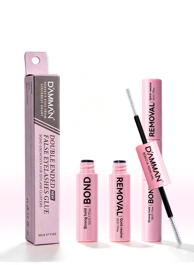 D'AMMA'N DAMMAN 2-in-1 Lash Bond and Remover, White Cluster Lash Glue & Clear Remover Dual Ended, Super Strong Hold Waterproof, 30s Quick Dissolve, 10g - Image 1