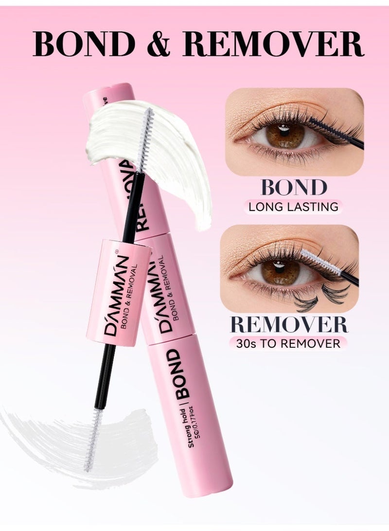 D'AMMA'N DAMMAN 2-in-1 Lash Bond and Remover, White Cluster Lash Glue & Clear Remover Dual Ended, Super Strong Hold Waterproof, 30s Quick Dissolve, 10g - Image 3