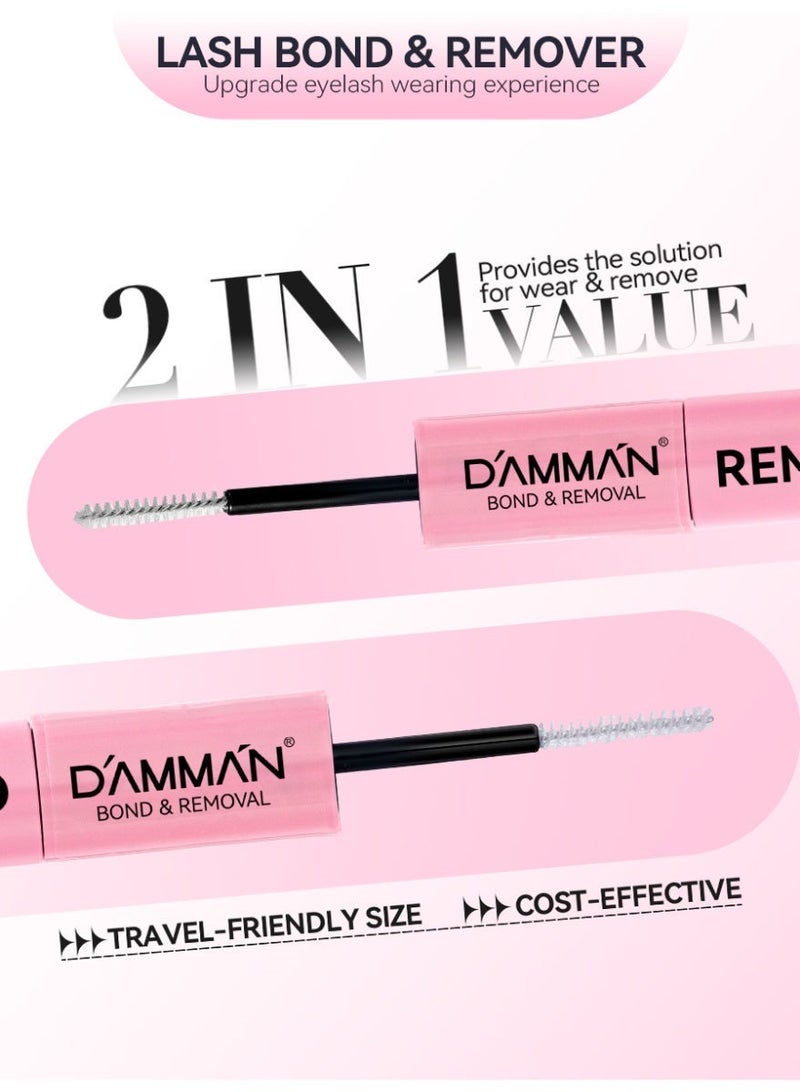 D'AMMA'N DAMMAN 2-in-1 Lash Bond and Remover, White Cluster Lash Glue & Clear Remover Dual Ended, Super Strong Hold Waterproof, 30s Quick Dissolve, 10g - Image 2