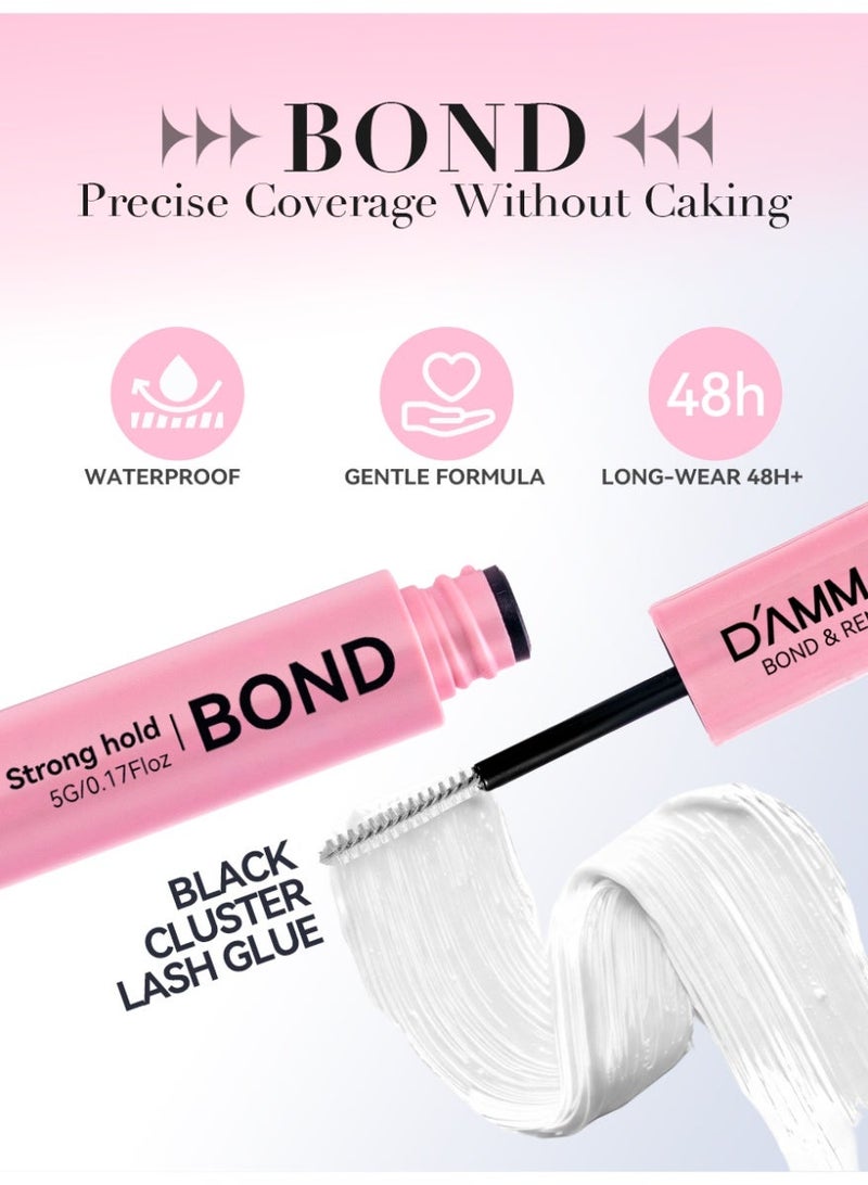 D'AMMA'N DAMMAN 2-in-1 Lash Bond and Remover, White Cluster Lash Glue & Clear Remover Dual Ended, Super Strong Hold Waterproof, 30s Quick Dissolve, 10g - Image 5