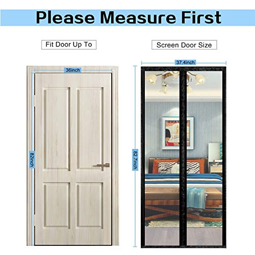 Sanjianker Transparent Insulated Curtain-Magnetic Thermal Cover, Screen Door Self-Closing Privacy Screen Hands Free for Patio, Kitchen, Bedroom, Air Conditioner Room, Fits Up to 36" x 82" - Image 3