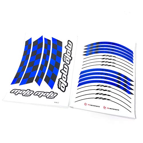MC MOTOPARTS 17 inch Rim Stickers Vinyl Glossy Decals Compatible with YZF R1 R6 R3 R1M MT-09 MT07 Tracer FZ8 FZ1 XSR 900 700 19 20 21 22 23 24 YZF R9 2024 2025 Blue - Image 2
