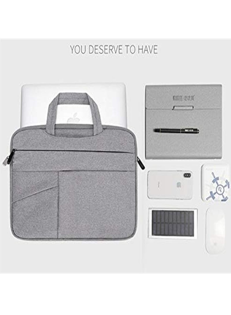 حقيبة كمبيوتر محمول مقاس 15.6 بوصة للرجال والنساء، غطاء حماية 360 درجة متوافق مع أجهزة MacBook Pro/HP/Dell/Asus/ThinkPad Notebook - رمادي - Image 2