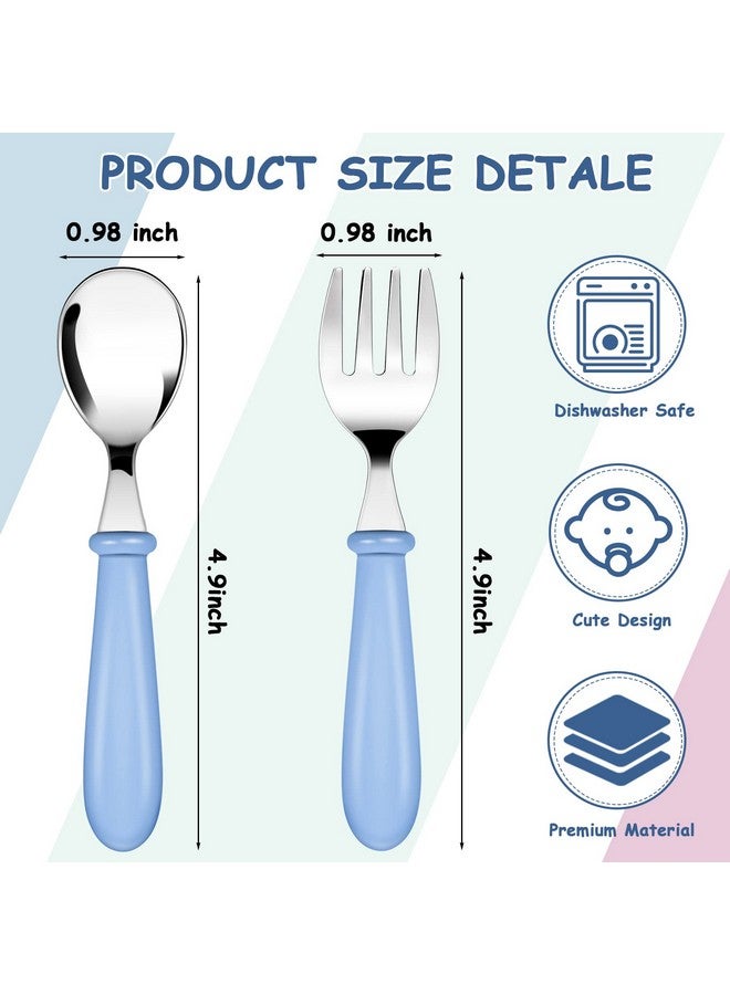Honeydak Honeydak 24 Pieces Toddler Utensils Kids Silverware Set Spoons and Forks with Round Handle Toddler Stainless Steel Kids Cutlery Spoons and Forks for Safe Dining Lunch Box Kitchen  - Image 1