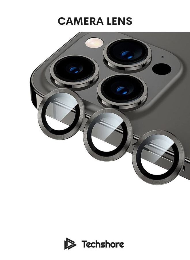 Techshare Camera Lens Protector For iPhone 13 Pro BLACK  - Image 1