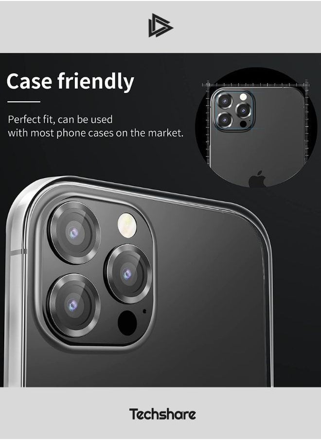 Techshare Camera Lens Protector For iPhone 13 Pro BLACK  - Image 4
