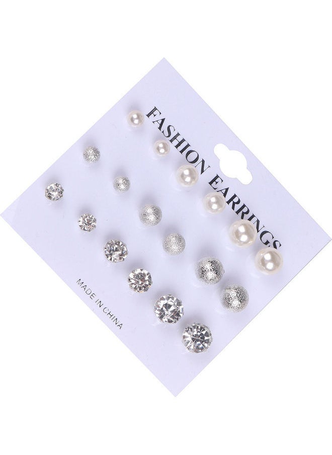 NIBEMINENT - Pair Of 9 Pear Ear Studs Set - Image 1