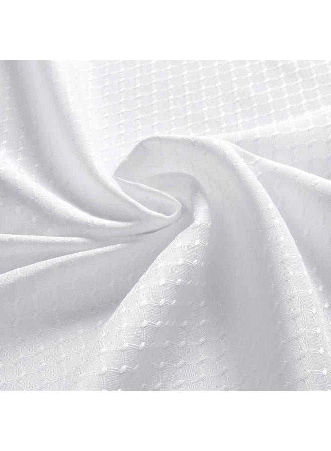 EurCross Waffle Weave Shower Curtain 72''W x 94''L White - Image 3