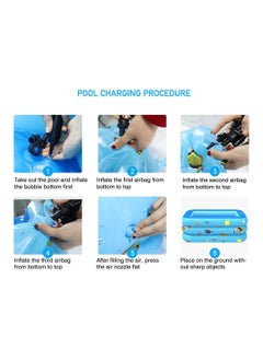ULTIMAX Rectangular Three Ring Inflatable Pool-Multicolor (210cm)  - Image 3