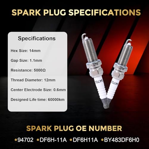 RLP 94702 Double Iridium Spark Plugs DF6H-11A Compatible with Nissan Rogue 2.5L 2014-2020 Altima 2.5L 2013-2018 Replace 1UXE18110 - Image 3