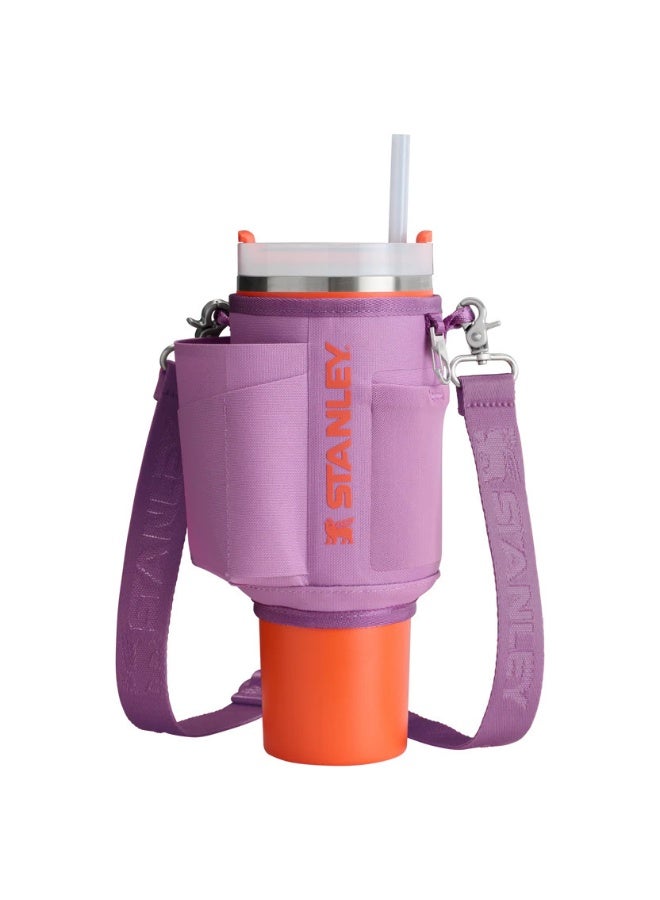Stanley Quencher Carry-all Bag for 40oz Tumbler, Crossbody Water Bottle Carrier With Handle, Phone Holder Pocket, Card Sleeve & Detachable Strap, BPA free Travel Cup Bag, Lilac - Image 1