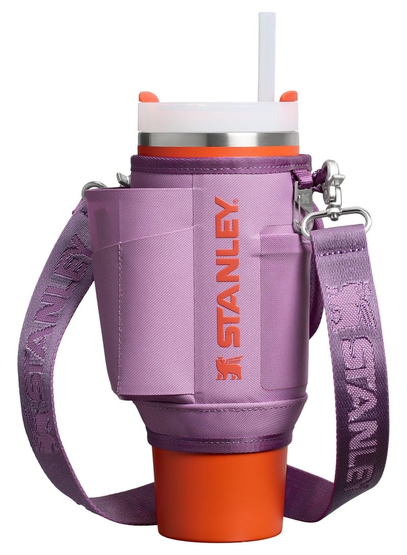 Stanley Quencher Carry-all Bag for 40oz Tumbler, Crossbody Water Bottle Carrier With Handle, Phone Holder Pocket, Card Sleeve & Detachable Strap, BPA free Travel Cup Bag, Lilac - Image 2