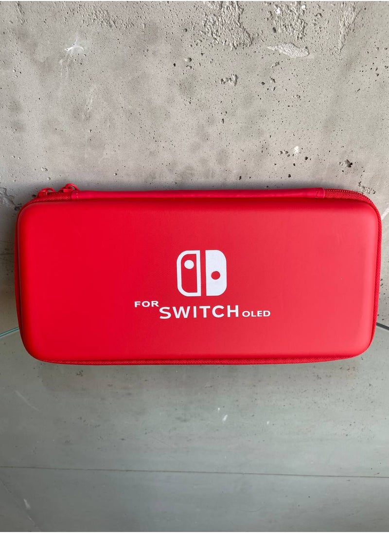 Generic - Bag Compatible with Nintendo Switch OLED Portable Switch Travel Carry Case Fit for Joy-Con and Adapter, Hard Shell Protective Switch Pouch Case with 5 slots luxuary,Game Accessory (Red) - Image 1