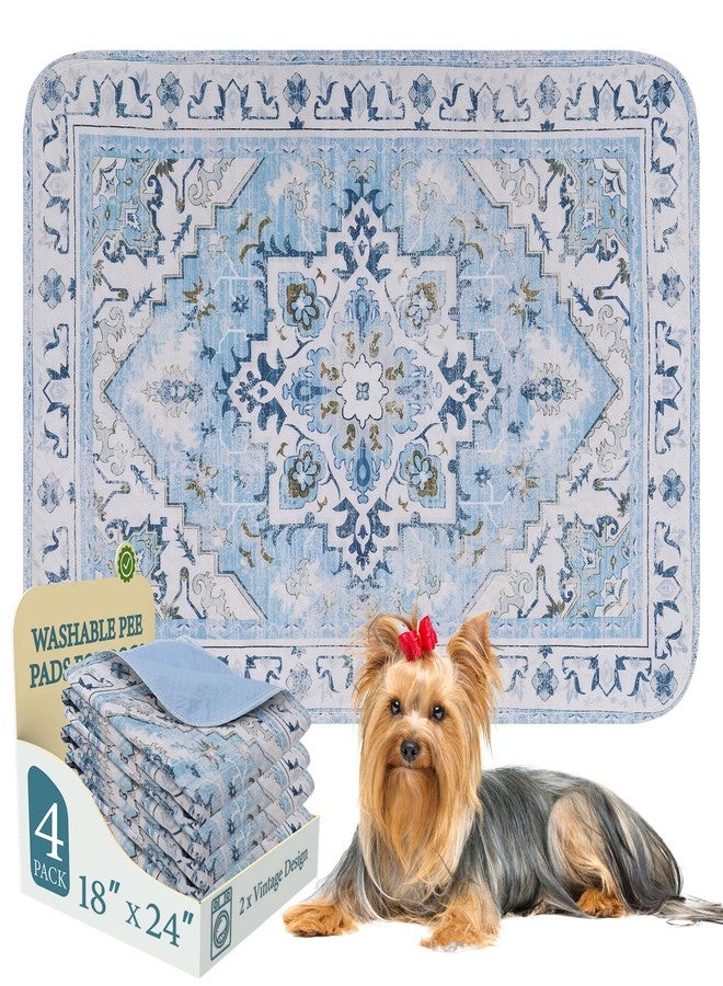 اتش او ام آي أم بي فوط تدريب الكلاب القابلة للغسل من هوميب، عبوة من 4 فوط قابلة لإعادة الاستخدام، مقاومة للماء، ماصة، مانعة للتسرب، فوط تدريب مانعة للانزلاق، حصيرة للحيوانات الأليفة للأرضيات، الأقفاص، الأرائك، أماكن الولادة، أزرق، 18 × 24 بوصة - Image 1