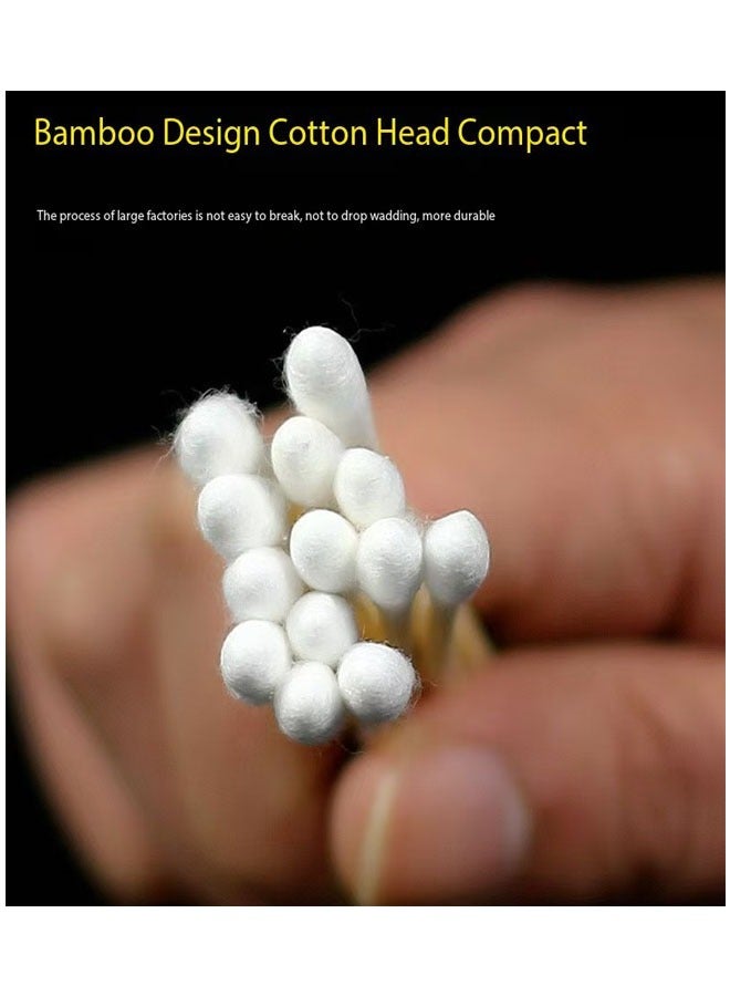 Generic 6*200 PCS Bamboo Cotton Swabs In Storage Box Natural Organic Cotton Swabs With Wooden Sticks - Double Tips Biodegradable Cotton Buds For Ear Wax Removal, Makeup, Personal Care, Art & Craft  - Image 4