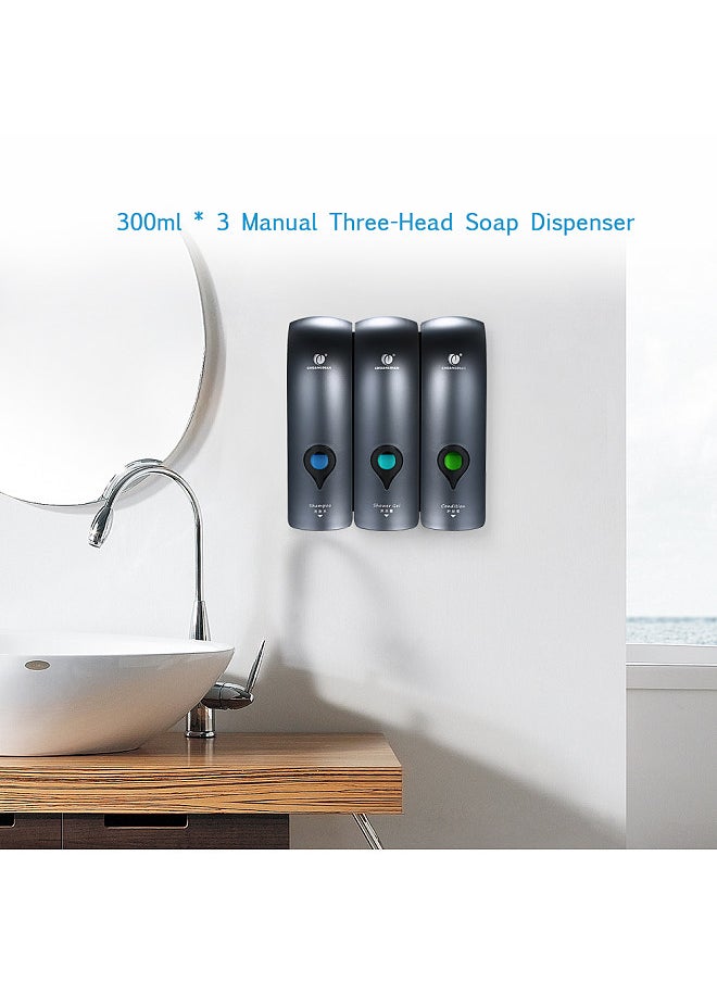 CHUANGDIAN - Manual Soap Dispenser, Wall Mounted Liquid Shampoo Box, Shower Gel Hand Soap Dispensers, for Kitchen Bathroom Home Hotel - Image 1