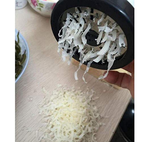 Vunexo Manual Cheese Mill Grinder Grater Slicer Shredder Hand Tool with 2 Changeable Blades, 17 X 8 X 8 CM, Black & White - Image 2