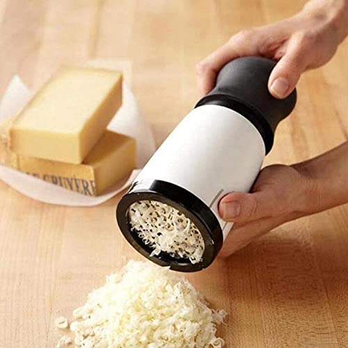 Vunexo Manual Cheese Mill Grinder Grater Slicer Shredder Hand Tool with 2 Changeable Blades, 17 X 8 X 8 CM, Black & White - Image 5