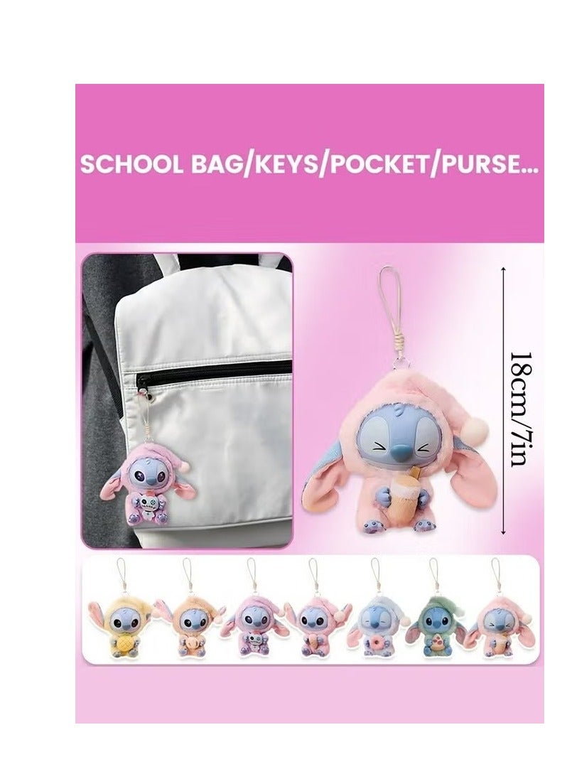 Stitch Soft Toy Blind Box, Eat Something Before Sleep Series, 7" Soft Cartoon Character Bag Charm and Key Ring Accessory for Kids, Teens & Adults - Image 2