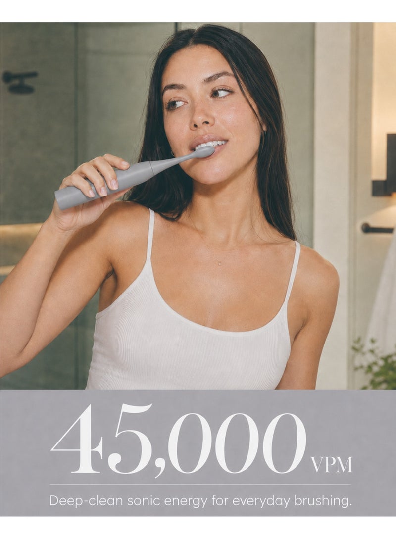 ماي سمايل فرشاة أسنان كهربائية MySmile DY156 للبالغين، فرشاة أسنان بطارية صوتية قابلة لإعادة الشحن، محمولة مع 3 رؤوس فرشاة، مؤقت ذكي لمدة دقيقتين و5 أوضاع، 45000 حركة في الدقيقة، شحنة واحدة لمدة 60 يومًا (أسود، متوسط) وفرشاة أسنان كهربائية MySmile DY156 للبالغين، فرشاة أسنان بطارية صوتية قابلة لإعادة الشحن، محمولة مع 3 رؤوس فرشاة، مؤقت ذكي لمدة دقيقتين و5 أوضاع، 45000 حركة في الدقيقة، شحنة واحدة لمدة 60 يومًا (رمادي، متوسط) المجموعة - Image 5