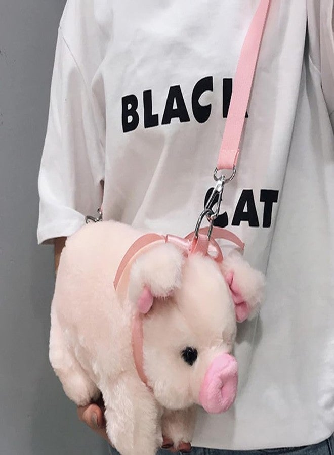 Ximimark 1 pcs Cute Plush Pig Crossbody Bag, Pink Kawaii Doll Shoulder Bag, Sweet Handbag Purse - Image 3