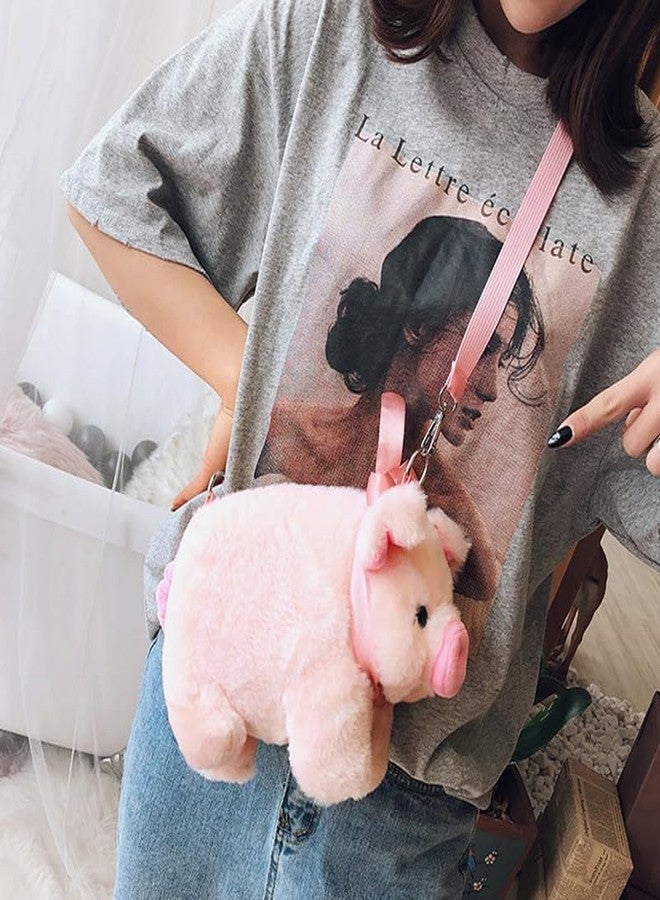 Ximimark 1 pcs Cute Plush Pig Crossbody Bag, Pink Kawaii Doll Shoulder Bag, Sweet Handbag Purse - Image 5