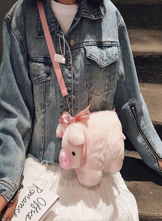 Ximimark 1 pcs Cute Plush Pig Crossbody Bag, Pink Kawaii Doll Shoulder Bag, Sweet Handbag Purse - Image 2