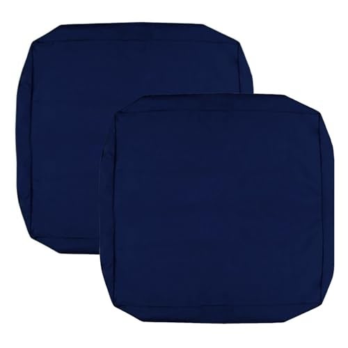 FLYMEI Patio Cushion Covers 18x18x2 Waterproof Outdoor Cushion Cover Replacement 2Packs Outdoor Seat Cushion Slipcover for Rattan Chair Sofa Blue - Image 1