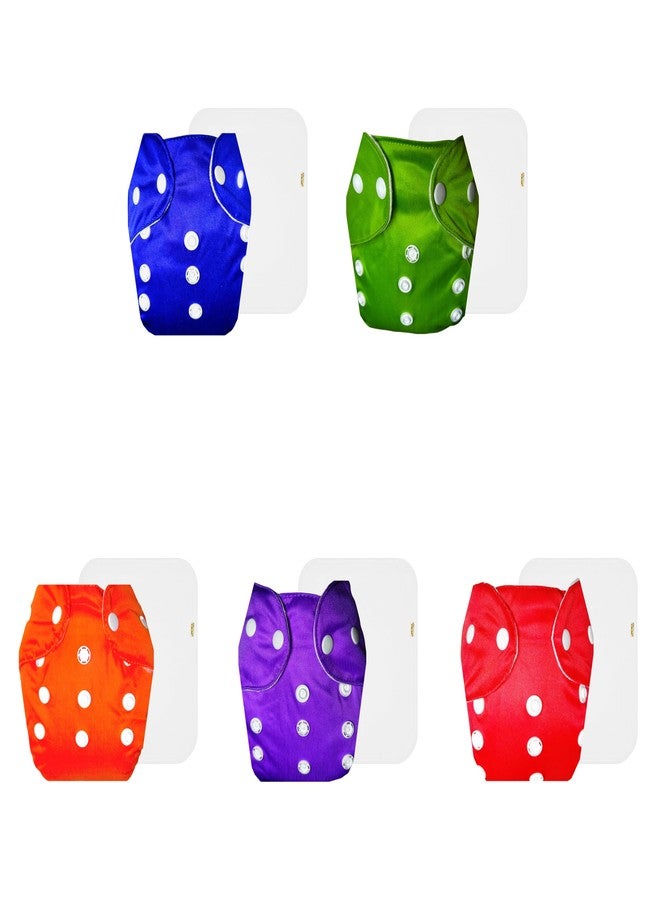 Dumbledo Lite Cloth Diaper with Cotton Insert (Pack of 5) | Dry Feel and Comfortable | Breathable | Easy to Clean | Designed by Moms | 3 Months - 2 Years | Unisex Baby - Image 1