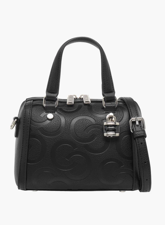 سيليست Women's Monogram Embossed Tote Bag with Double Handles and Detachable Strap