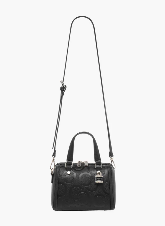 سيليست Women's Monogram Embossed Tote Bag with Double Handles and Detachable Strap