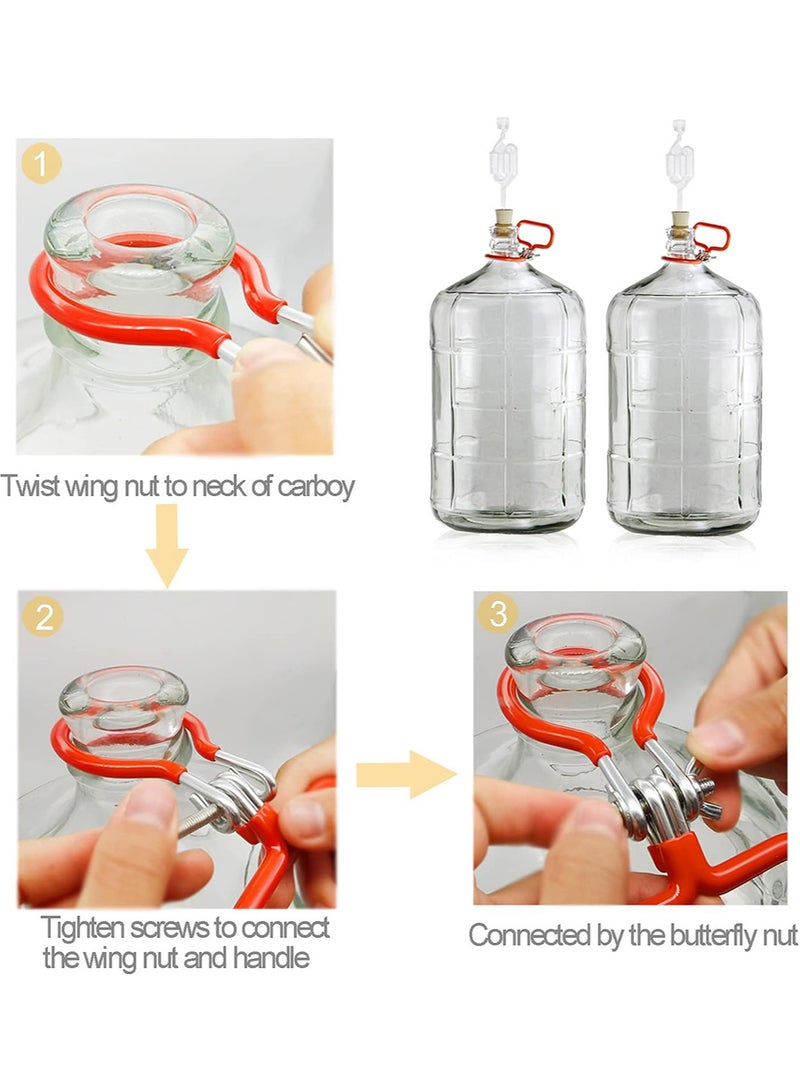 2pcs Carboy Handle Heavy Duty Glass Carboy Holder for Smooth Neck 3 Gallon 5 Gallon 6 Gallon 6.5 Gallon Glass Bottle Fermenter Home Brewing  - Image 3