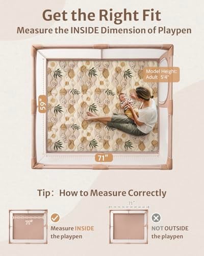 Blissful Diary Baby Play Mats for Floor, 71x59 Inch Extra Thicker & Large Soft Cushioning Foam Playmats for Babies and Toddlers, Foldable Washable Baby Crawling Mat for Playpen, Earth Tones Design - Image 2