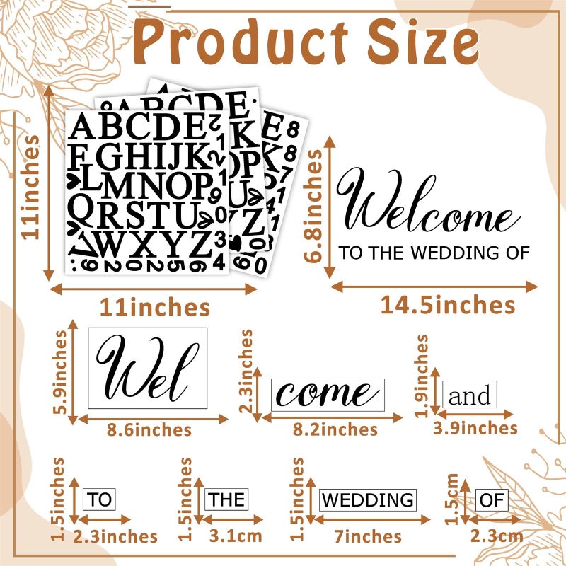Haiddle Welcome to Our Wedding Signs Decals Customized Bride and Groom Names Mirror Decals Selfie Mirror Stickers for Wedding Party Date Personalized Marriage Decor DIY Lettering Wedding Welcome Vinyl Decals  - Image 4